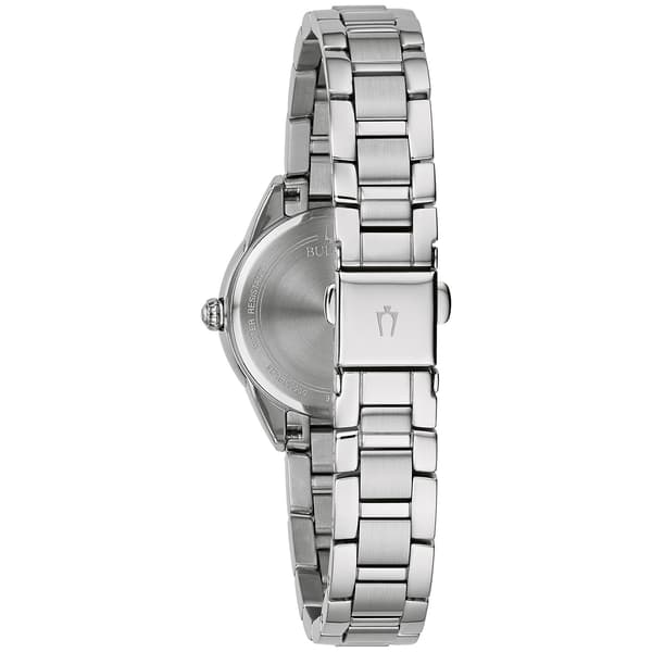 Womens Bulova Stainless Blue Accent Bracelet Watch - 96L285