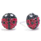 Sterling Silver & Crystal Ladybug Stud Earrings - image 1