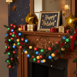 Hofert 6.5ft. Multicolor Tinsel Filled Globe Light Set
