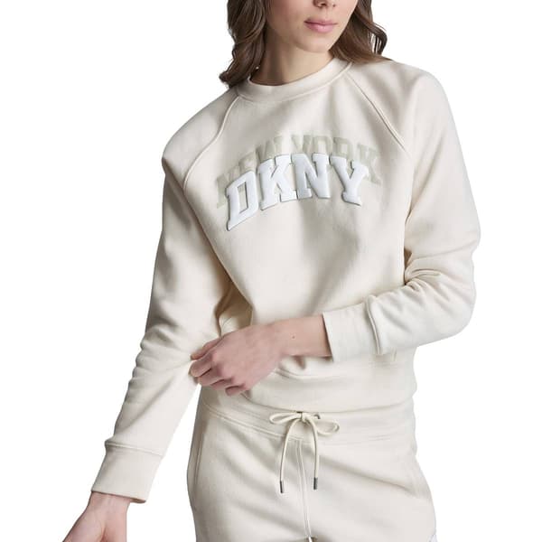 Womens DKNY Sport Shadow Varsity Logo Crew With Rib Inserts - image 