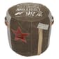 9th & Pike&#40;R&#41; Rustic Brown Canvas Round Pouf Ottoman - image 1