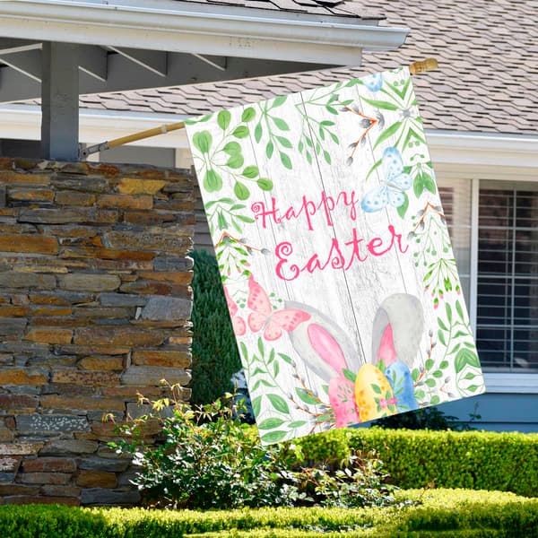 Northlight Seasonal Happy Easter Bunny Ears House Flag