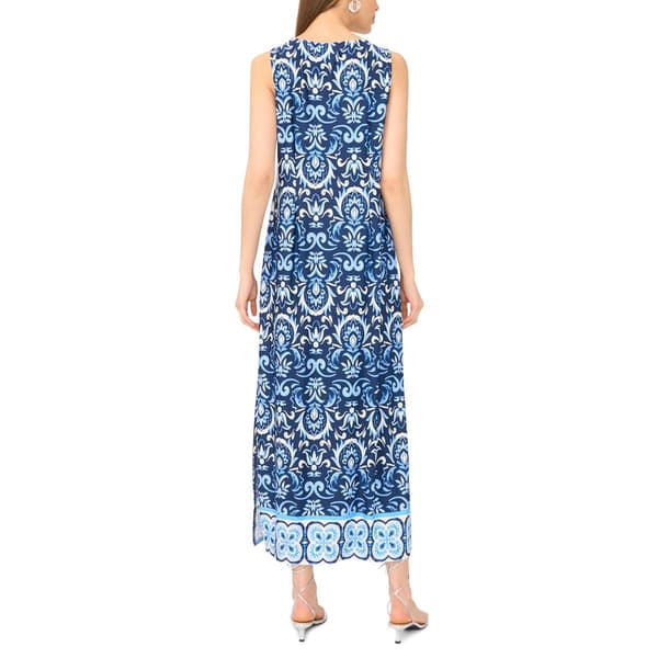 Womens MSK Sleeveless 3 O-Ring Damask Maxi Dress