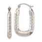 Gold Classics(tm) 10kt.White Gold Textured Rectangle Hoop Earrings - image 1