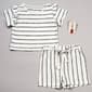 Girls (7-12) BTween(R) Striped Top with Short Set - Black - image 1