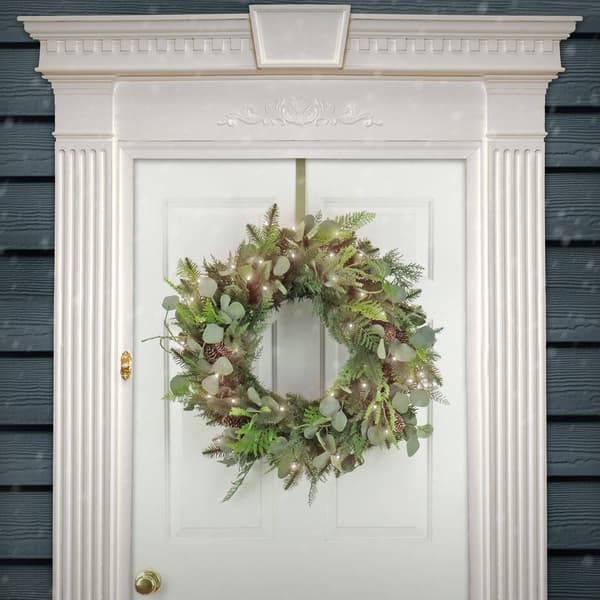 National Tree 30in. North Conway Wreath w/ 100 Clear Lights