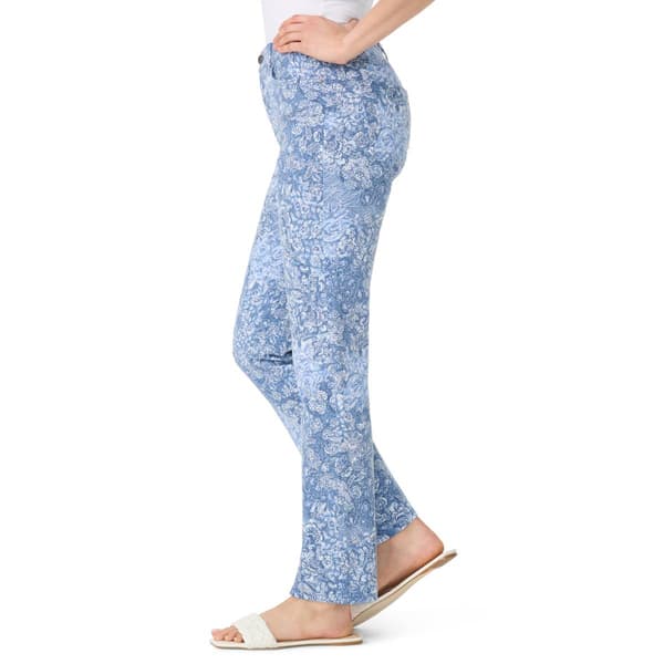 Womens Gloria Vanderbilt Amanda Floral 5-Pocket Straight Jeans