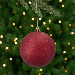 Northlight Holographic Glitter Burgundy Christmas Ball Ornament