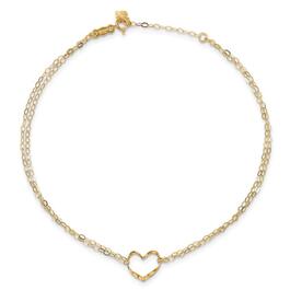 Gold Classics&#40;tm&#41; 14kt. Yellow Gold Double Strand Heart Anklet