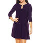 Petite MSK 3/4 Sleeve Three Ring Solid Shift Dress - image 5