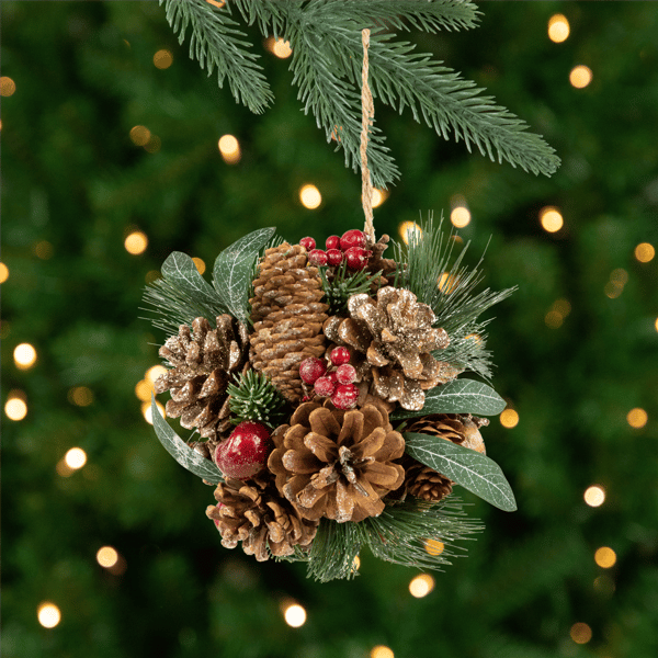 Northlight Mixed Foliage Frosted Christmas Ball Ornament - image 