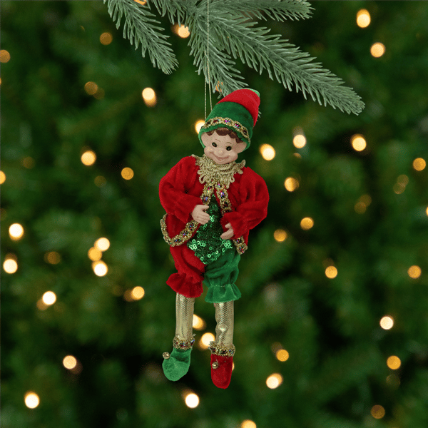 Northlight Bendable Elf in a Suit Hanging Christmas Ornament