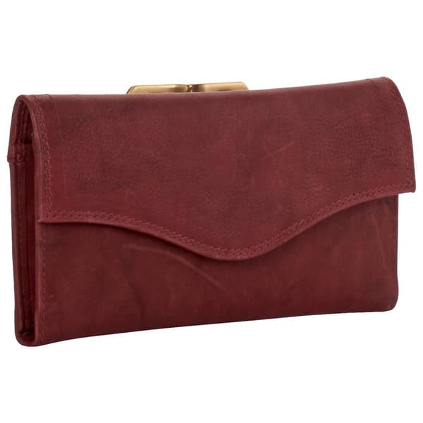 Womens Great American Leatherworks Flap Frame Clutch Wallet