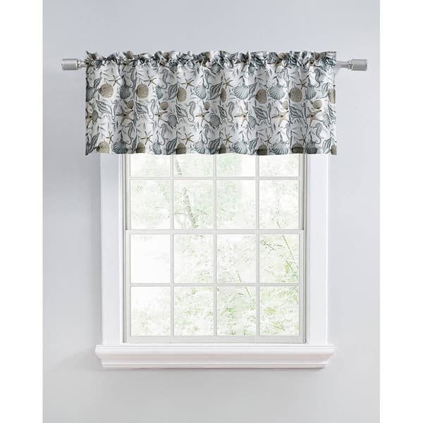 Print Valance with Coastal Bouquet Border - 52x16 - image 