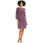 Womens Sandra Darren 3/4 Sleeve Keyhole Neck Border Shift Dress - image 2