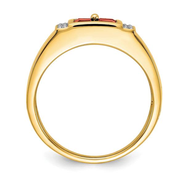 Mens Gentlemens Classics™ 14kt. Gold Diamond & Ruby Accent Ring