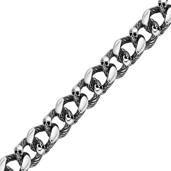 Mens Lynx Stainless Steel Curb Chain Bracelet