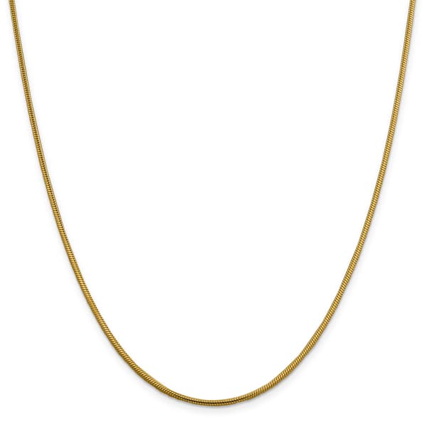 Unisex Gold Classics&#40;tm&#41; 1.85mm. 14k Gold Round Snake Chain Necklace - image 