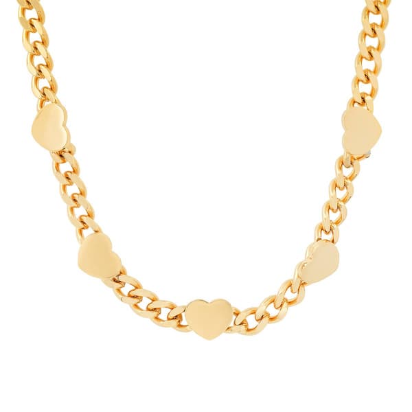 Steeltime 18kt. Gold Plated Resizable Heart Bracelet and Necklace