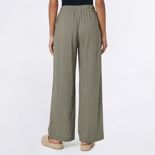 Juniors Hunter & Brown Linen Blend Wide Leg Tie Waist Pants