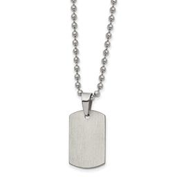 Mens Gentlemen's Classics(tm) Reversible Steel Dog Tag Necklace