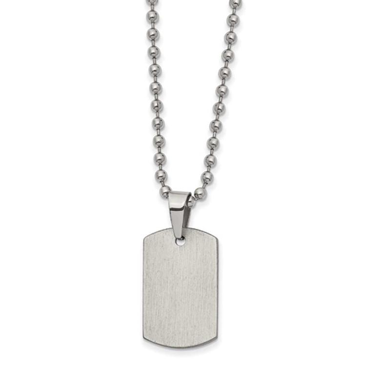 Mens Gentlemen's Classics(tm) Reversible Steel Dog Tag Necklace