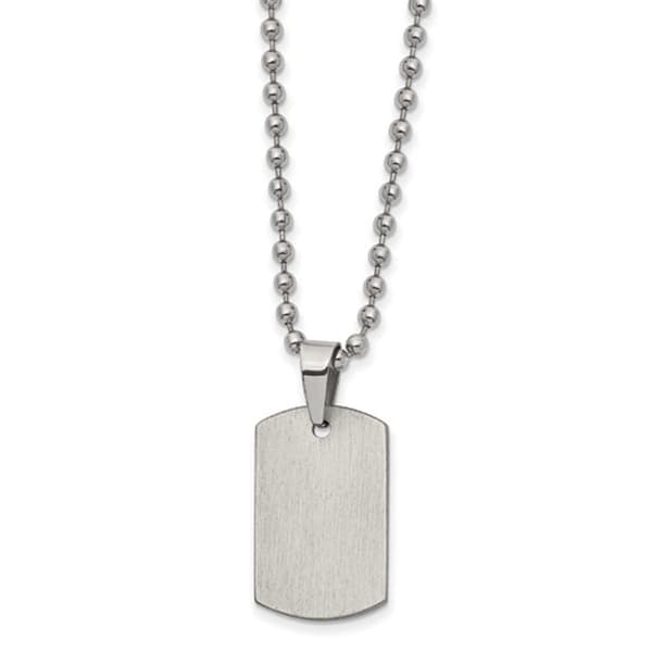 Mens Gentlemen's Classics&#40;tm&#41; Reversible Steel Dog Tag Necklace - image 