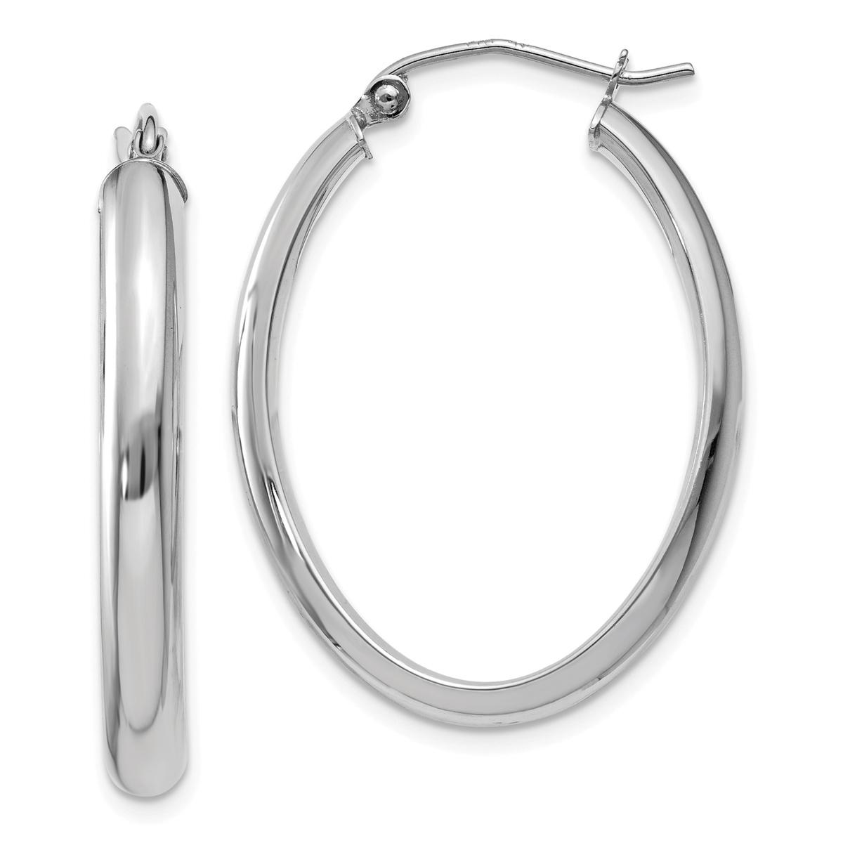 Gold Classics™ 14kt. White Gold 30x22mm Oval Hoop Earrings