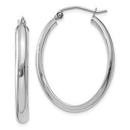 Gold Classics(tm) 14k White Gold 30x22mm Oval Hoop Earrings
