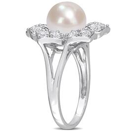 Gemstone Classics&#8482; Pearl & Sapphire Floral Ring
