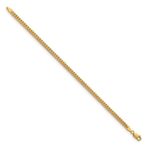 Mens Gold Classics&#40;tm&#41; 3.5mm. Solid Miami Cuban Chain Bracelet - image 