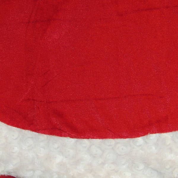 Kurt Adler 44in. Red Velvet Tree Skirt w/ White Trim