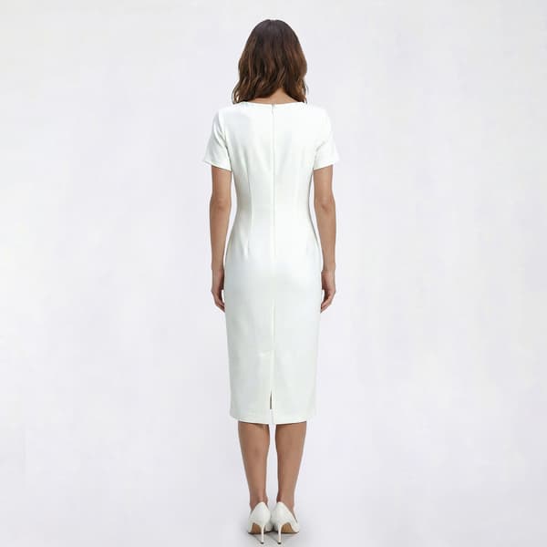 Womens Harper 241 Short Sleeve Crepe Embroidered Sheath Dress