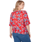 Plus Size Ruby Rd. French Riviera Square Neck Floral Blouse - image 2