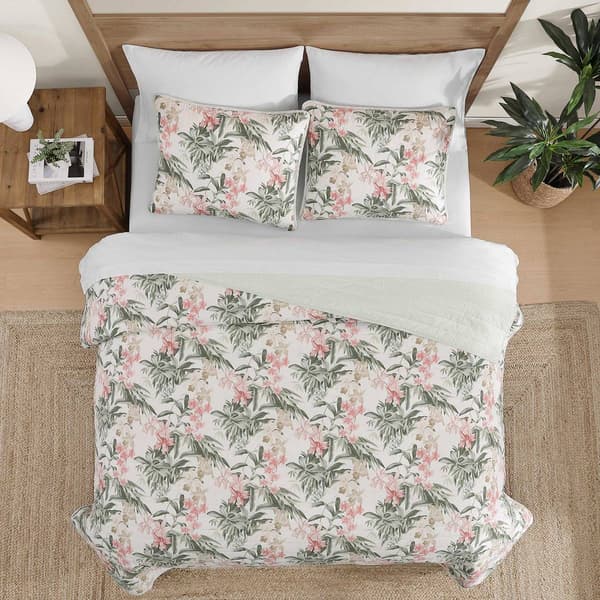 Tommy Bahama Island Orchid Reversible Quilt Set