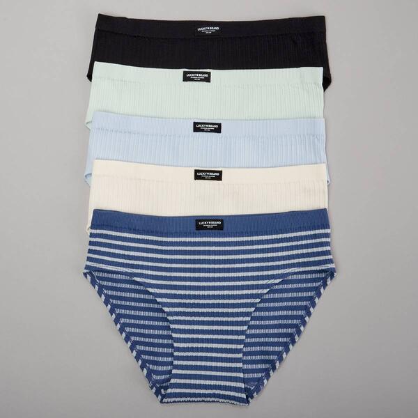 Womens Lucky Brand 5pk. Seamless Ribbed Hipster Panties LVD47976 - image 
