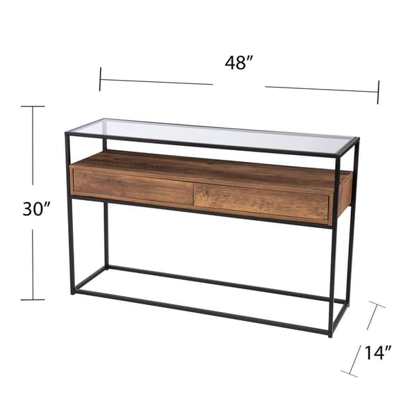 Southern Enterprises Olivern Glass-Top Console Table w/ Storage
