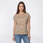 Womens Cure Short Sleeve Crepe Abstract Keyhole Neck Blouse - image 1