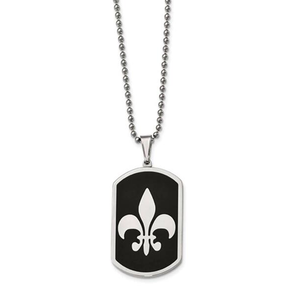 Mens Gentlemen's Classics&#40;tm&#41; Fleur de Lis Dog Tag Necklace - image 