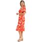Womens Luxology Short Flutter Sleeve Floral Print Challis Dress - image 4
