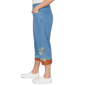 Plus Size Alfred Dunner Beachcomber Beach Embroidery Denim Capris - image 4