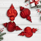 Northlight 4ct. 2-Finish  Finial Shatterproof Christmas Ornaments - image 1