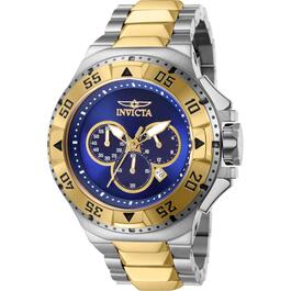 Mens Invicta Excursion Stainless Steel Blue Dial Watch - 43650