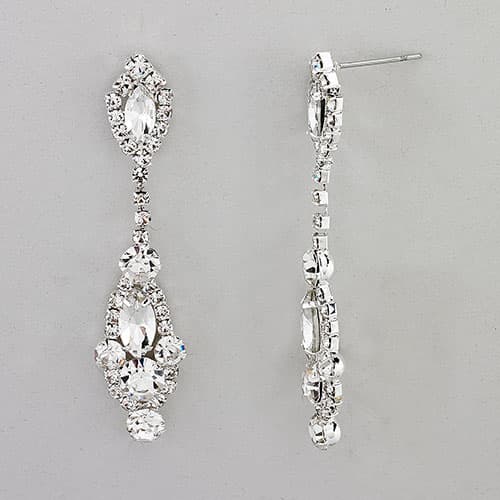 Rosa Rhinestones Victorian Drop Earrings