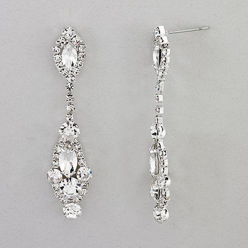 Rosa Rhinestones Victorian Drop Earrings