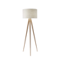 HomeRoots 60 Natural Metal Tripod Floor Lamp With White Fabric - image 1
