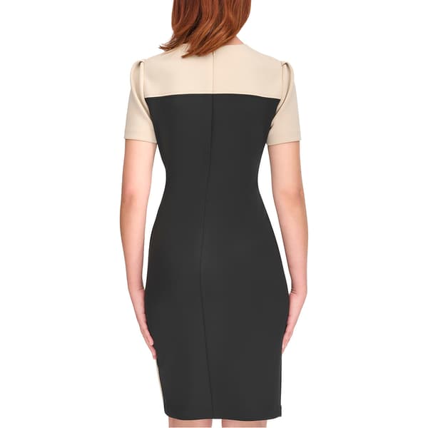 Womens Tommy Hilfiger Short Sleeve Asymmetric Button Sheath Dress