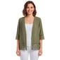 Womens Notations 3/4 Sleeve Solid Airflow Crochet Cardigan - image 1