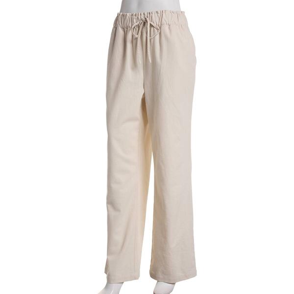 Womens Per Se 30in. Stripe Paperbag Waist Linen Casual Pants - image 