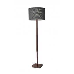 HomeRoots 59 Brown And Black Solid Wood Floor Lamp With Dark Gr